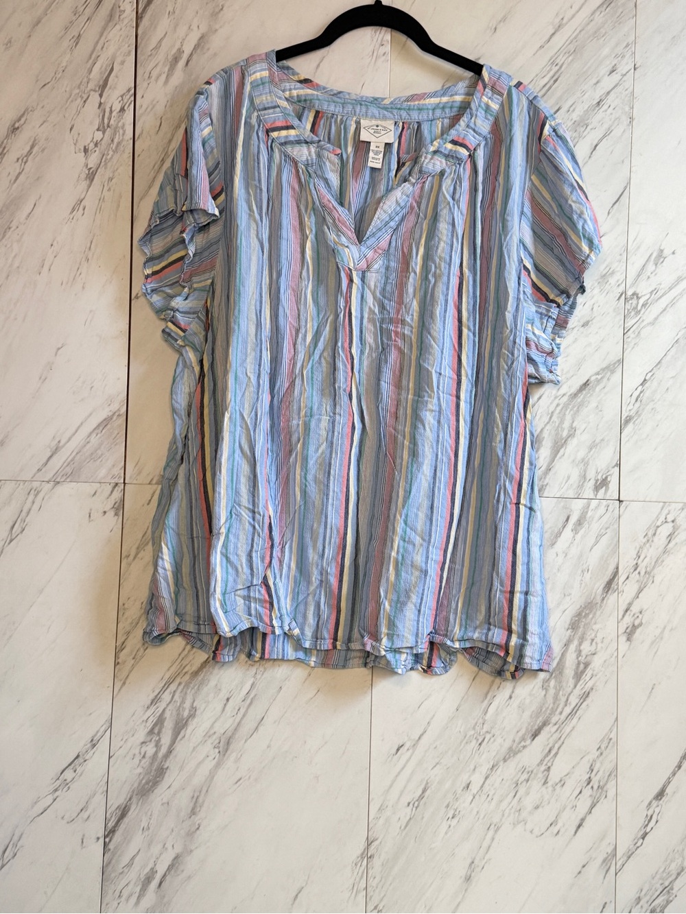 Bundle of 2: St. John's Bay & Beach Lunch Lounge Stripe Blouse Lot Size 3X - Picture 3 of 11